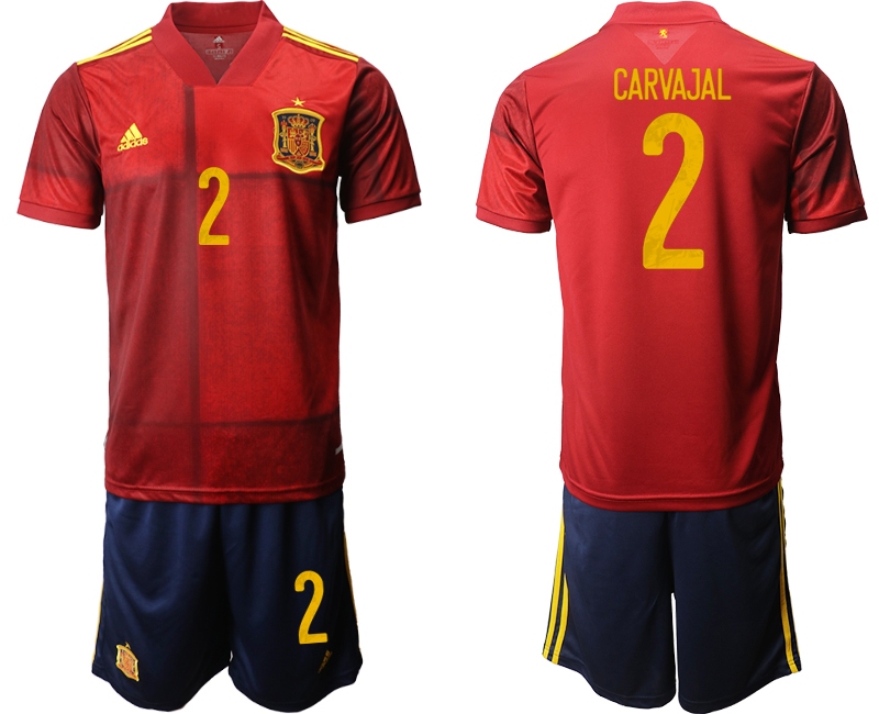 Men 2021 European Cup Spain home red #2 Soccer Jersey